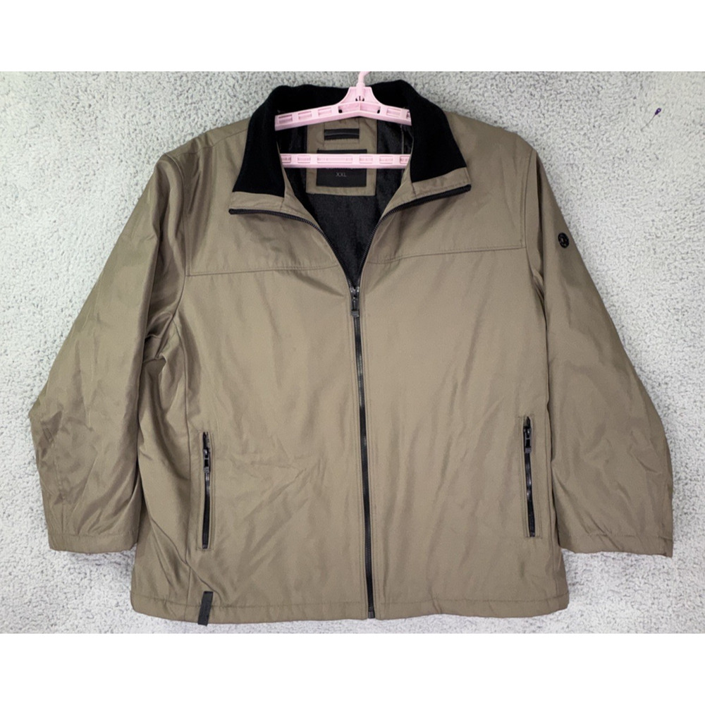 ZZ Calvin Klein Brown Full Zip Jacket 2XL Lightweight Lined Casual